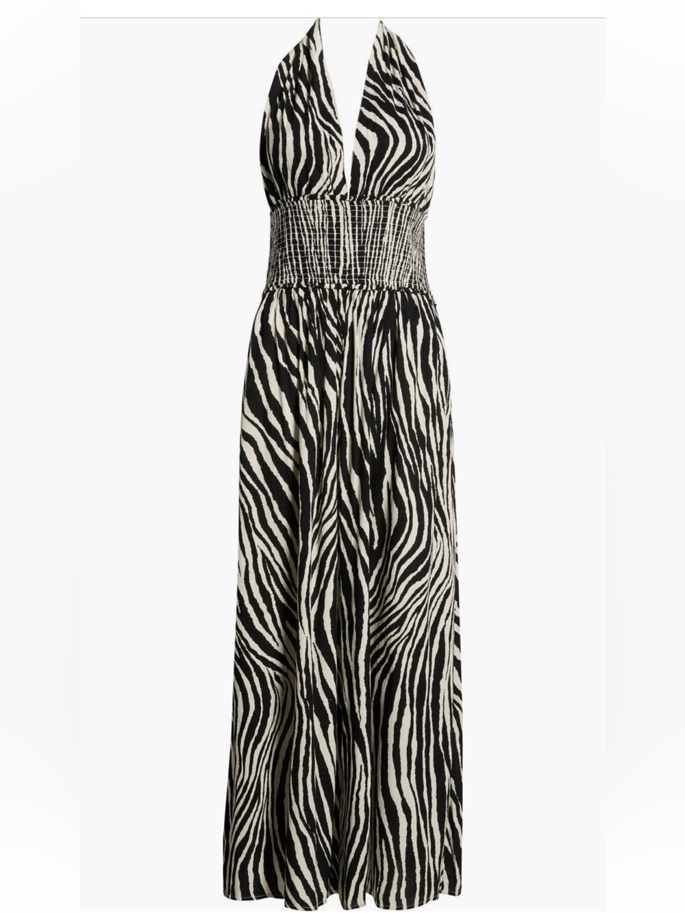 Black and White Zebra-Print Maxi Dress